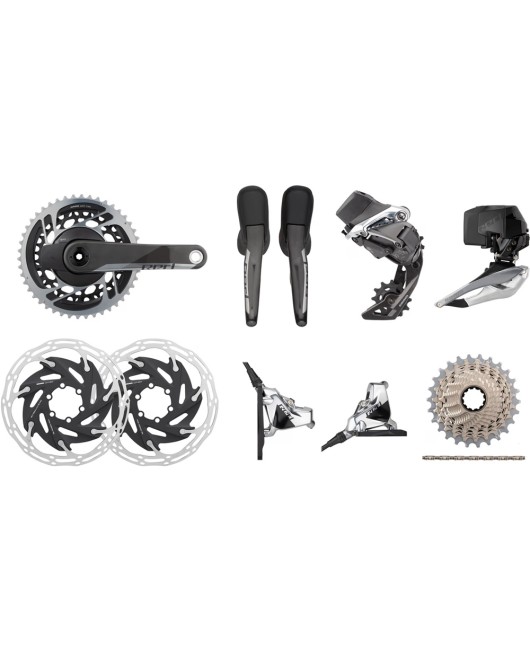SRAM Red Etap AXS HRD FM 2x12-Speed 33-46 6-Bolt Disc Power Meter Groupset