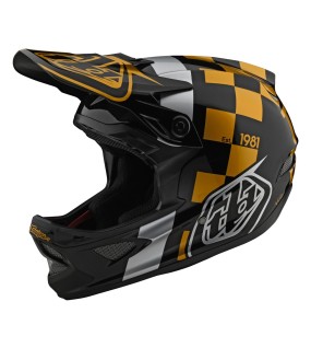 Troy Lee Designs D3 Fiberlite Full Face Helmet Race Shop Black / Gold