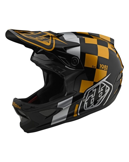 Troy Lee Designs D3 Fiberlite Full Face Helmet Race Shop Black / Gold