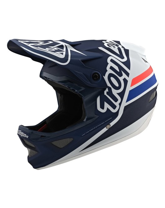 Troy Lee Designs D3 Fiberlite Full Face Helmet Silhouette Navy/White